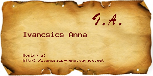 Ivancsics Anna névjegykártya